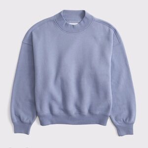 Abercrombie & Fitch Sunday Mockneck Crew Sweater - Light Blue